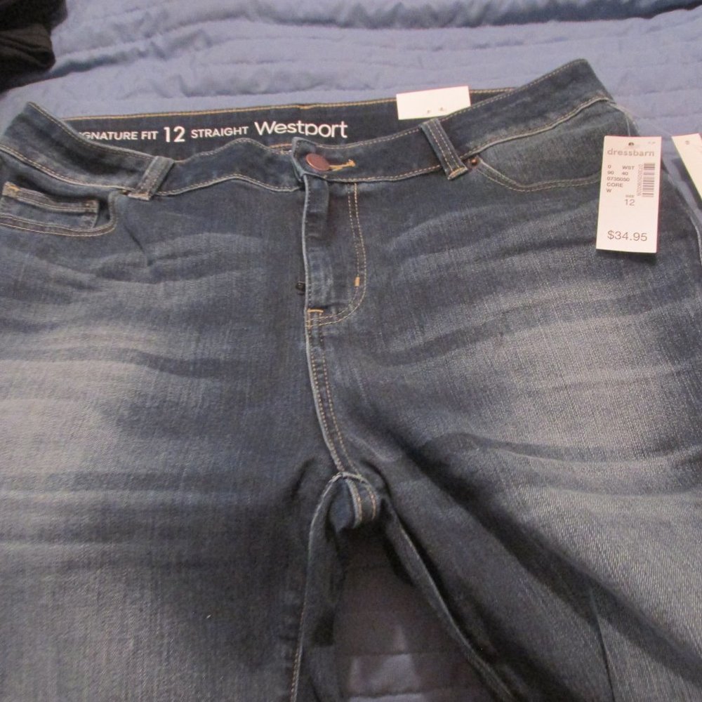WESTPORT SIGNATURE JEANS 2 PAIR SIZE 12 NWT